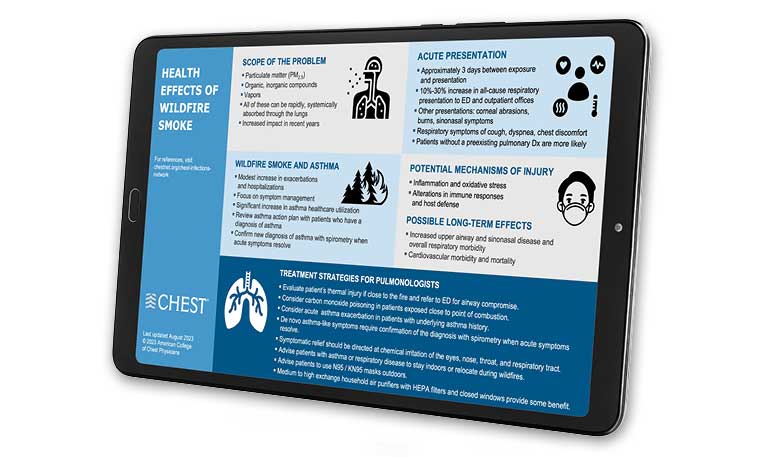 Infographic showing how to treat effects of wildfire smoke