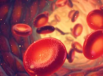 an artistic rendering of red blood cells