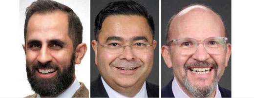 Headshots of Rodolfo A. Estrada, MD, FCCP; Sandeep Sahay, MD, MSc; Adriano R. Tonelli, MD