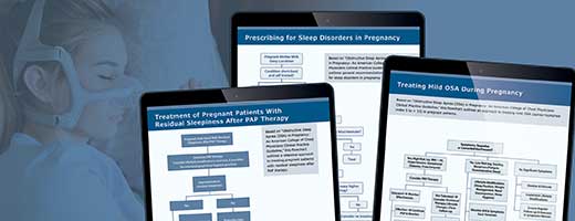 Three OSA in Pregnancy guidelines displayed on tablet screens