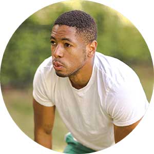 Young person tired during exercise