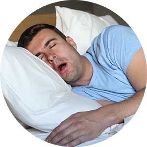 Person sleeping with their mouth open