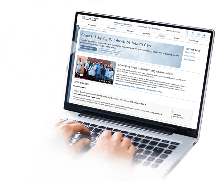 Grant submission on a laptop