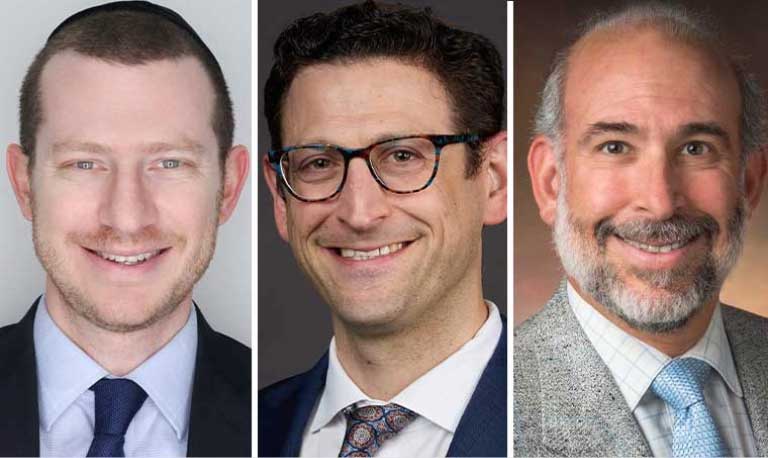 Headshots of Alexander I. Gipsman, MD; Moshe Prero, MD; Howard B. Panitch, MD