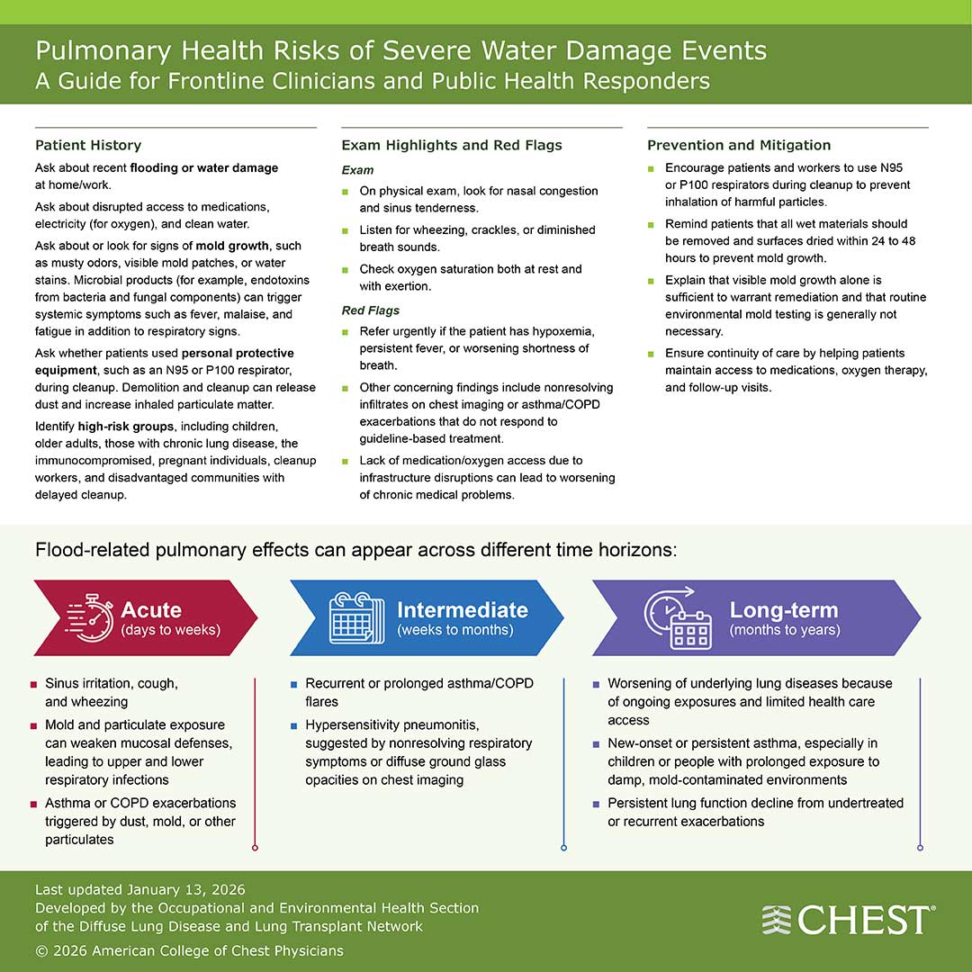 Pulmonary Health Risks of Severe Water Damage Events infographic